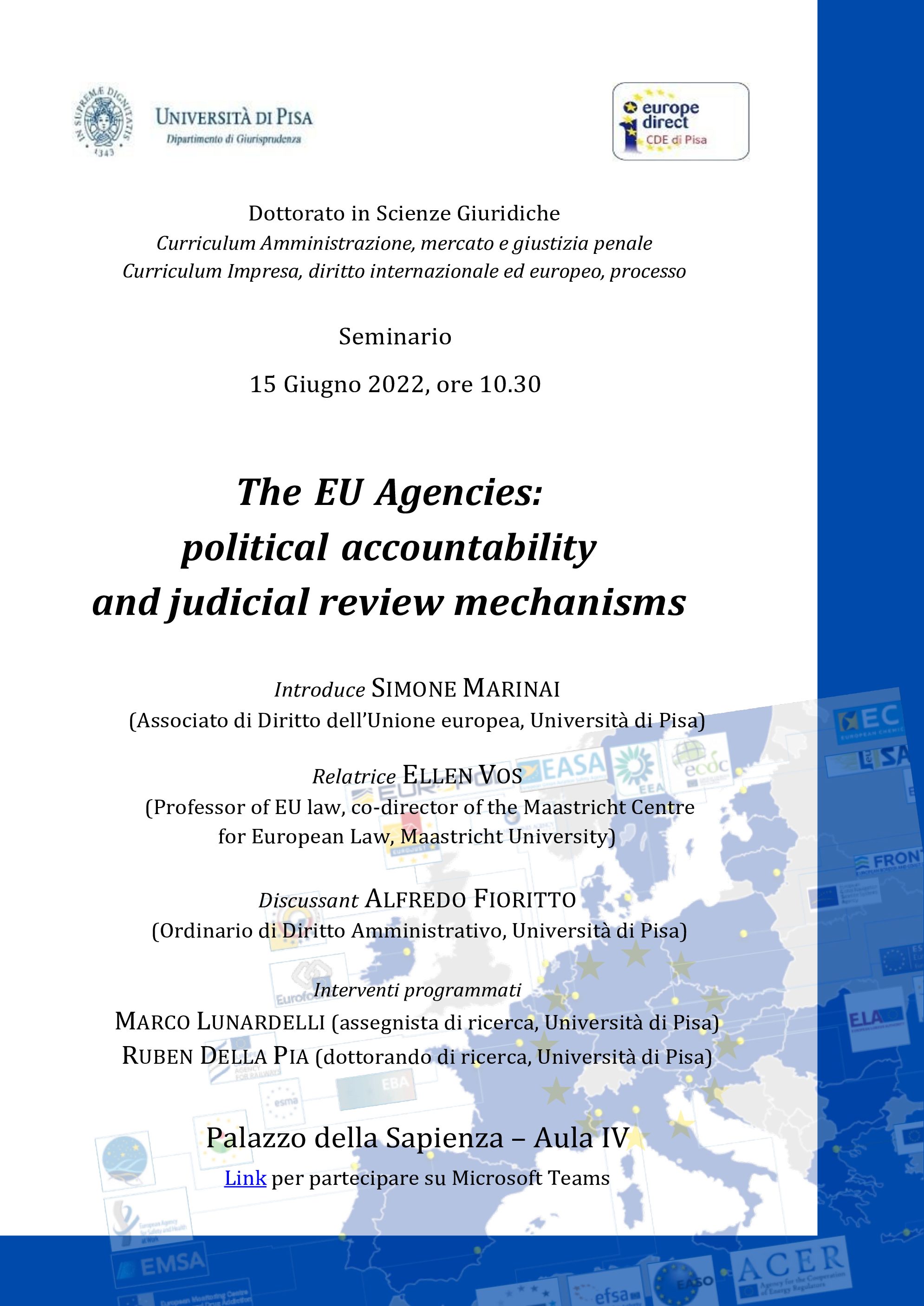 The EU Agencies: political accountability and judicial review mechanisms