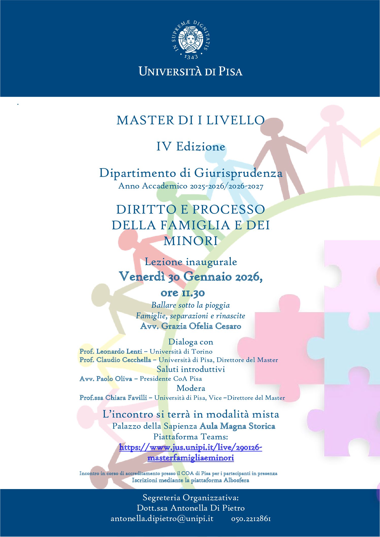 Lezione inaugurale del Master in Diritto e processo della famiglia e dei minori